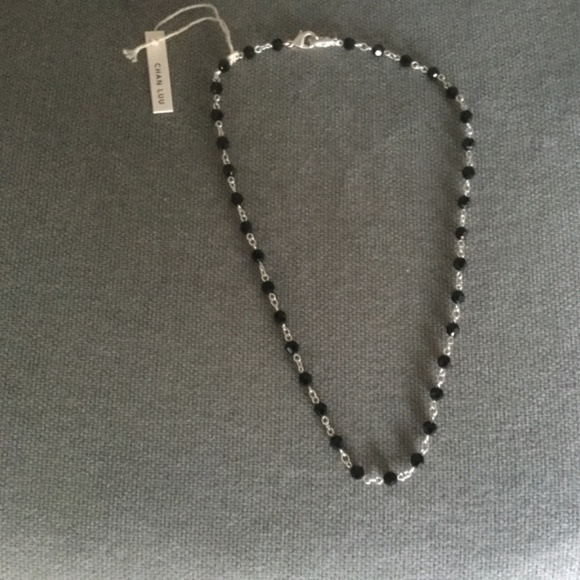 BRAND NEW Chan Luu 20” Black Onyx & Silver Design Necklace - Picture 4 of 14